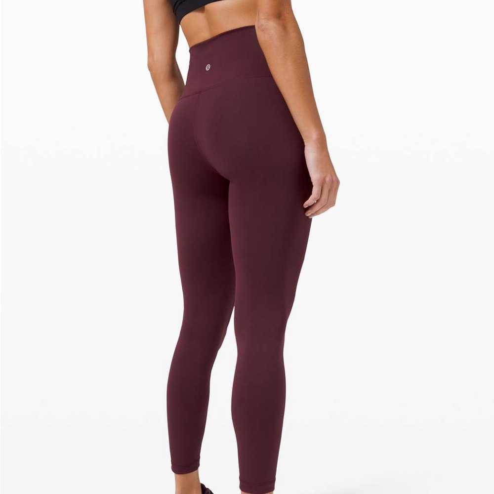Lululemon wonder train red merlot leggings 25” size 0